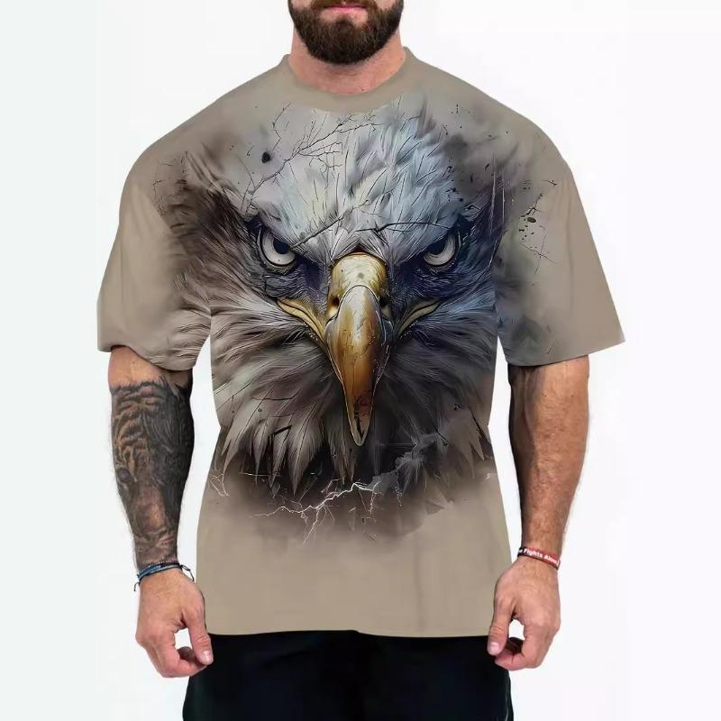 Fashionable 3D Printed T-shirt with Cool Printed Street Trendy Animal Series Round Neck T-shirt