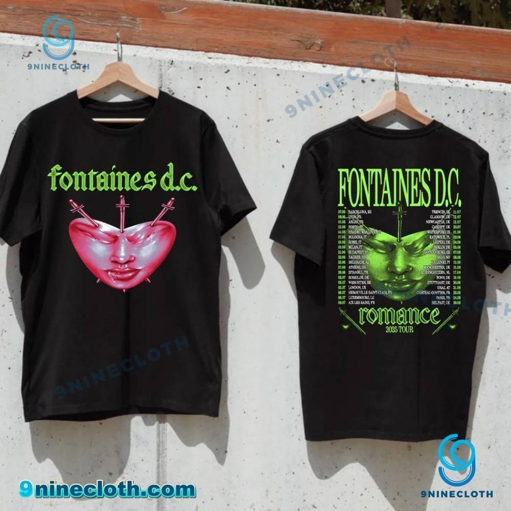 

2 Sides Fontaines D.C. Favourite Heart Romance 2025 Tour Unisex T-shirt H69 Unisex T-Shirt M