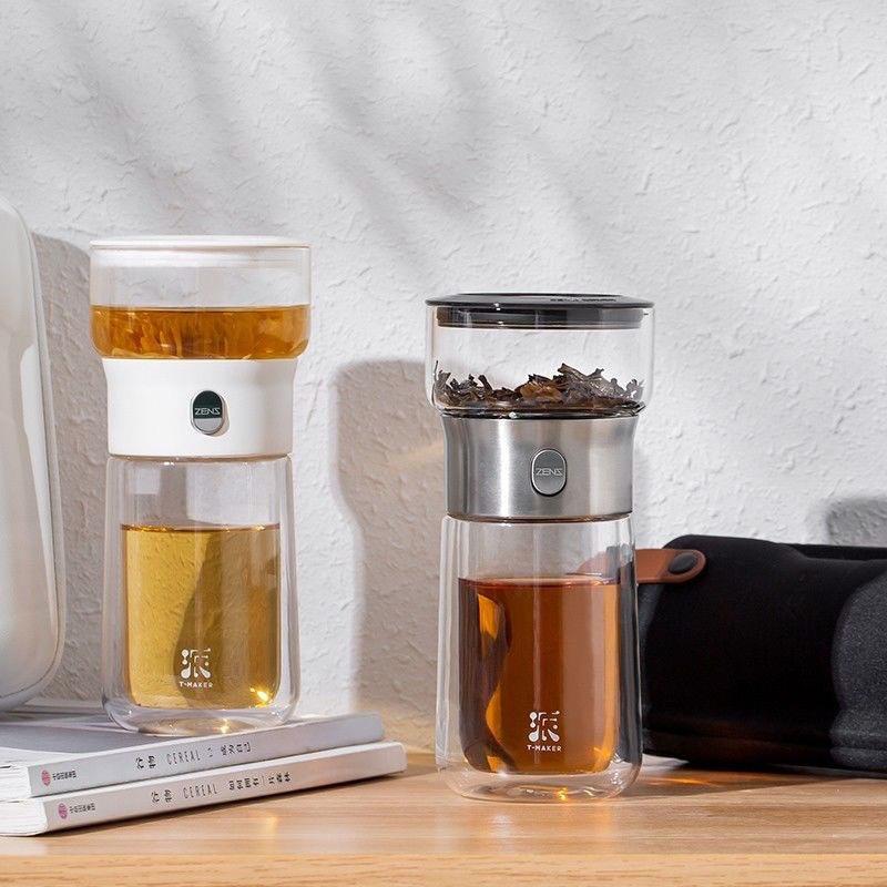 2-in-1 Outdoor Tragbarer Camping Teetasse Reise Teegeschirr Tee-Wasser-Trennungstasse Einzelnes Teegeschirr Mit Teebeutel