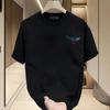 Summer men's Instagram fashion brand street round-neck short-sleeved top, high-end American high-end street 100% cotton T-shirt