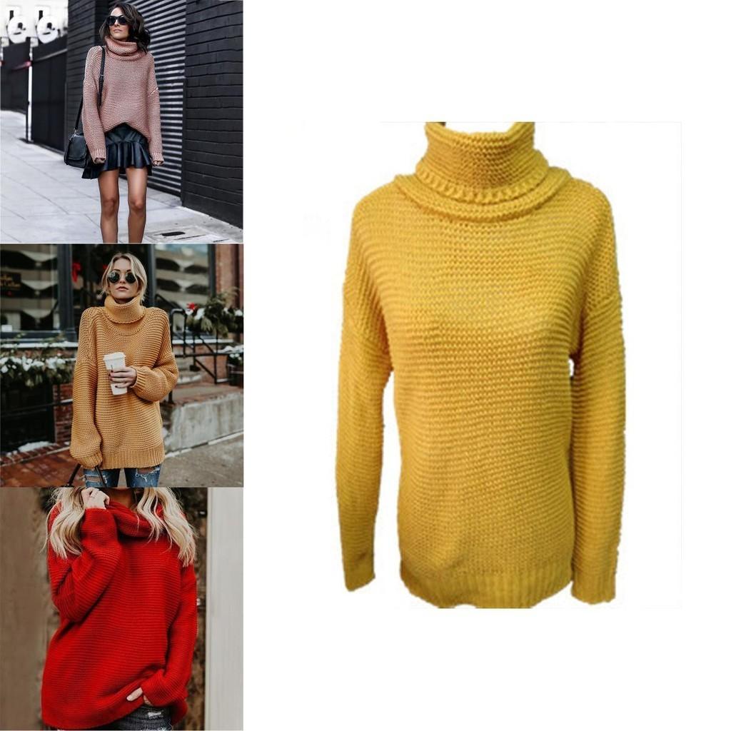 Morbido e Lussuoso Maglione Invernale da Donna con Collo Alto a Maglia Grossa per un Comfort Accogliente