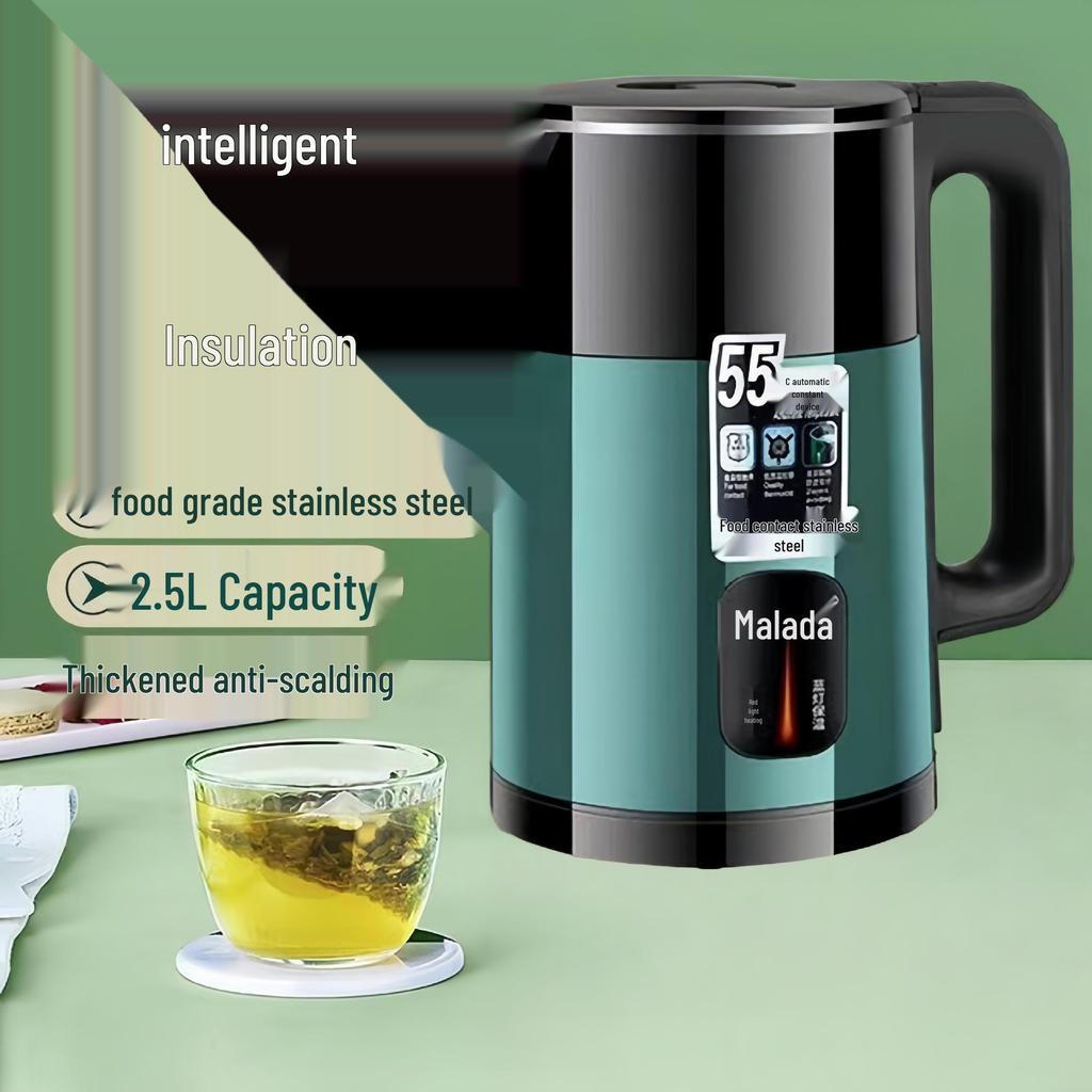 Bouilloire intelligente en acier inoxydable Wanlida avec arrêt automatique pour usage domestique et en résidence étudiante