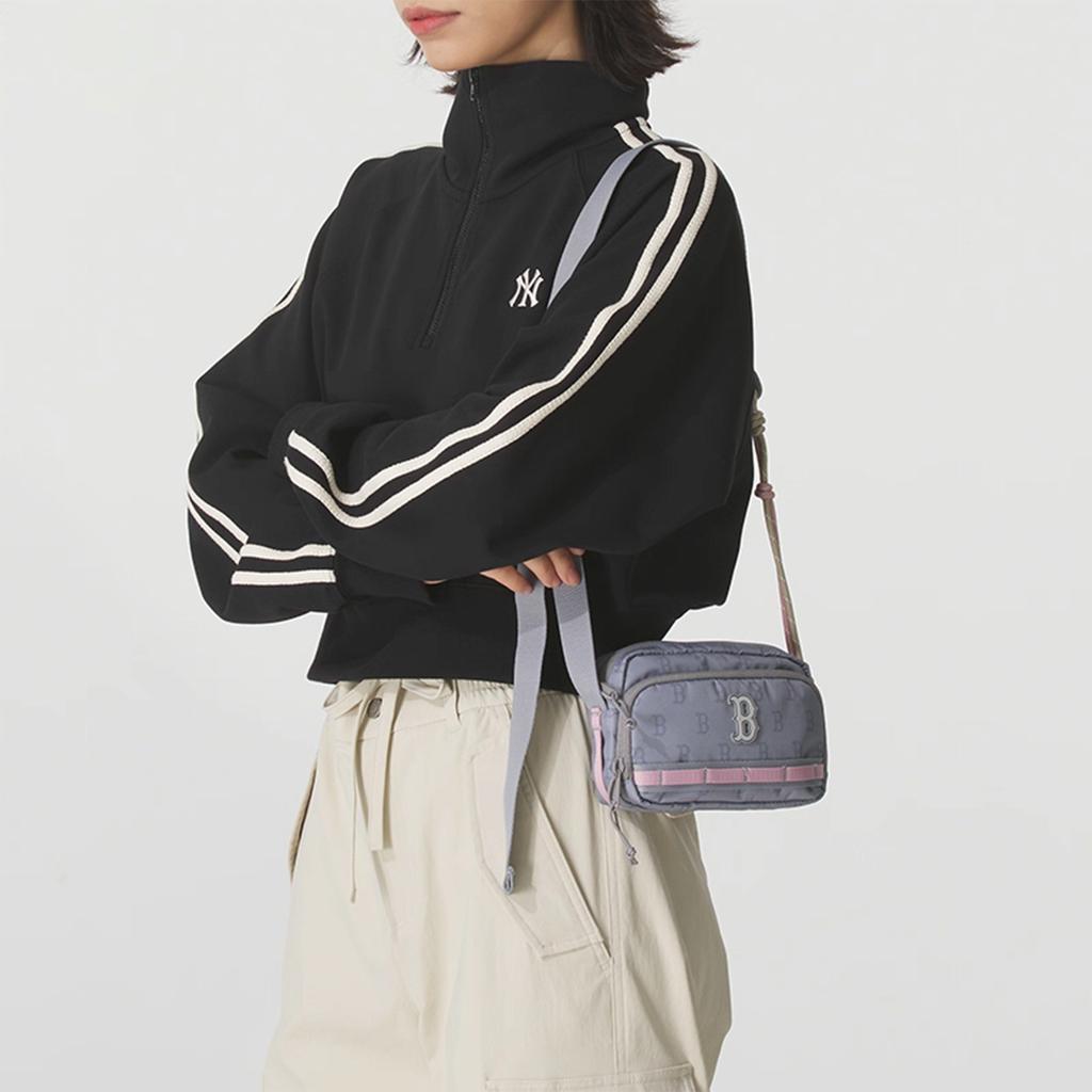 New MLB Boston Red Sox Old Flower Series Polyester Crossbody Bags Women's Gray 3ACRM045N-43GRL