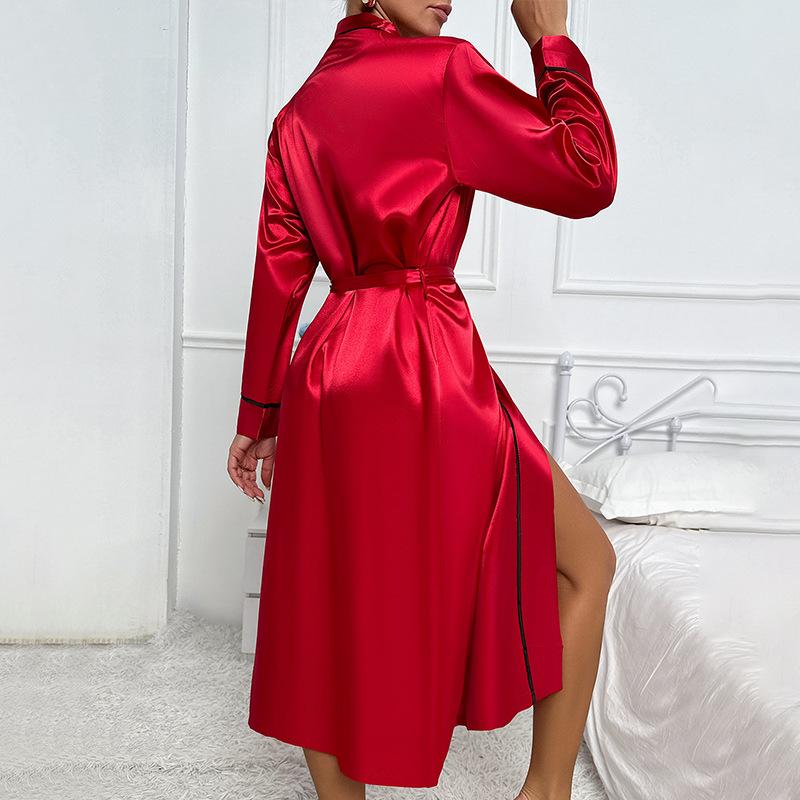 Danny Lin Summer Ice Silk Bathrobe: Light, Stylish Homewear Cardigan