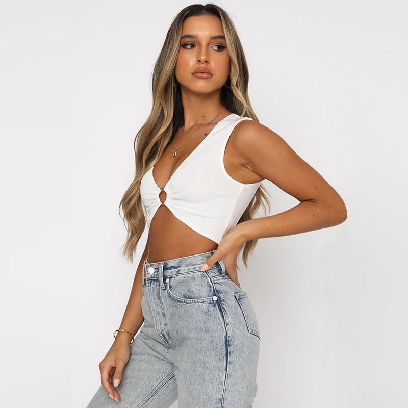 Sommer Damen Ärmelloses Crop Top Mit Hohlmuster Für Streetwear Mode