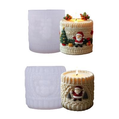 Candle Mold,Christmas Silicone Mold for Candle Making Santa Candle Mold for DIY Handmade Soap,Aromatherapys Candle