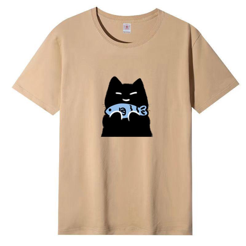 Dámské léto Populární tričko s krátkým rukávem Bavlna Prodyšné Volný top Potištěné tričko Ležérní