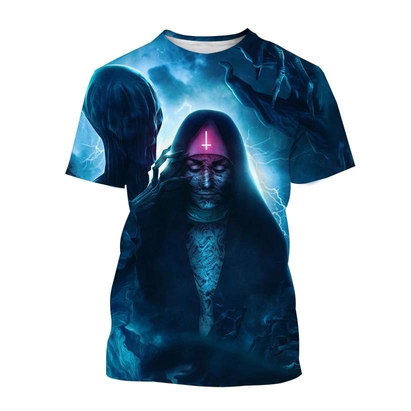 Halloween Fashion Ghost Valak Horror Movie Nun 3D Printed T-shirt Men's and Women's Holiday Tops Casual Tops for Children