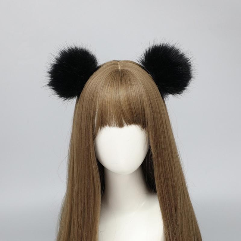 Simulation Bear Ear Hair Clip for Cosplay Party Furry Faux Furs Ear Hair Clip Halloween Party RolePlay Maid Barrettes