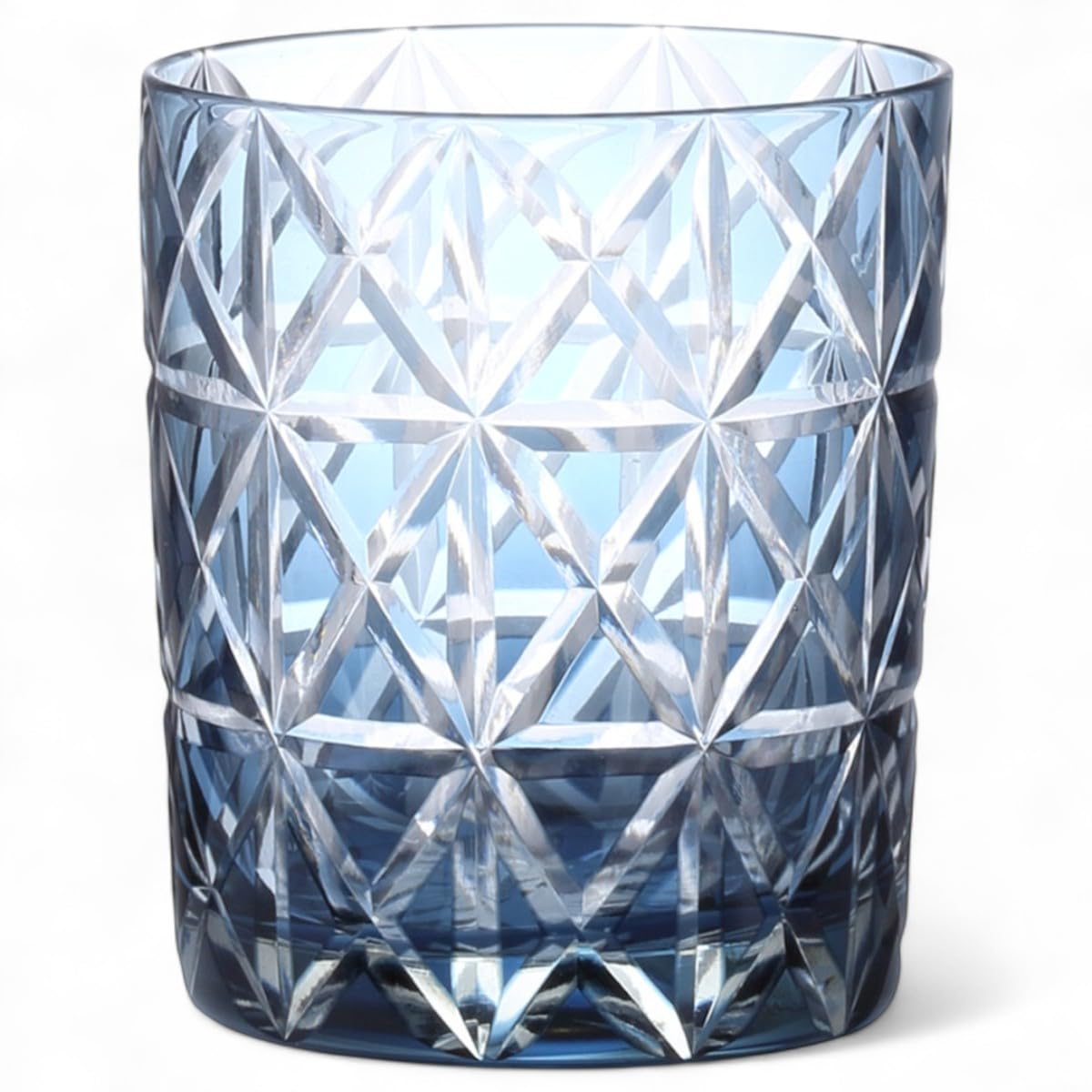 

Mizukage Kiriko Rocks Glass Diamond Ink Current Model J-kitchens Cup, 80xH90mm, 280cc, Pattern, Blue, Bisho,