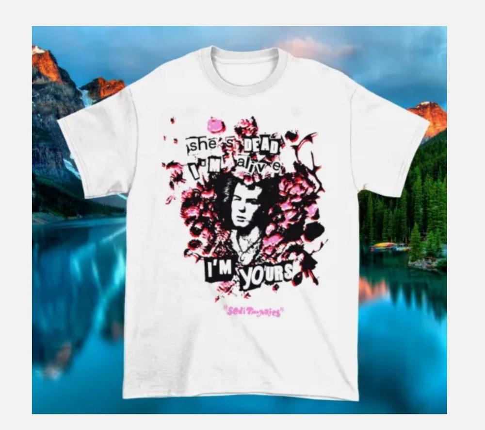 Vtg She s Dead I m Alive I m Yours Cotton Full Size Unisex White Shirt Unisex T-Shirt M