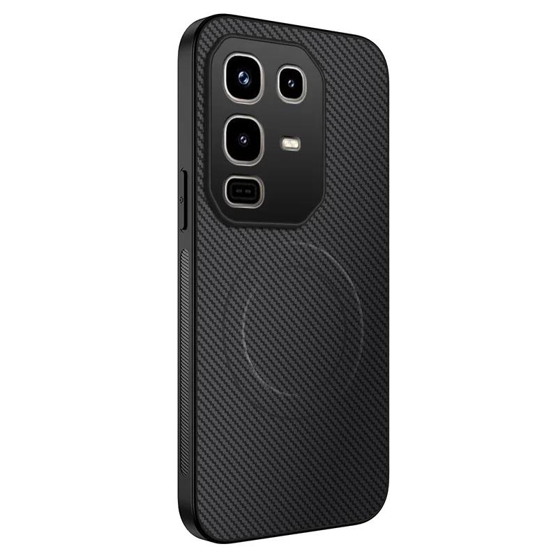 Carbon Fiber Pattern Silicone Phone Case For Infinix 50S Note 50 Pro Plus 50X 5G 4G Magnetic Wireless Charging Soft Cover Cases