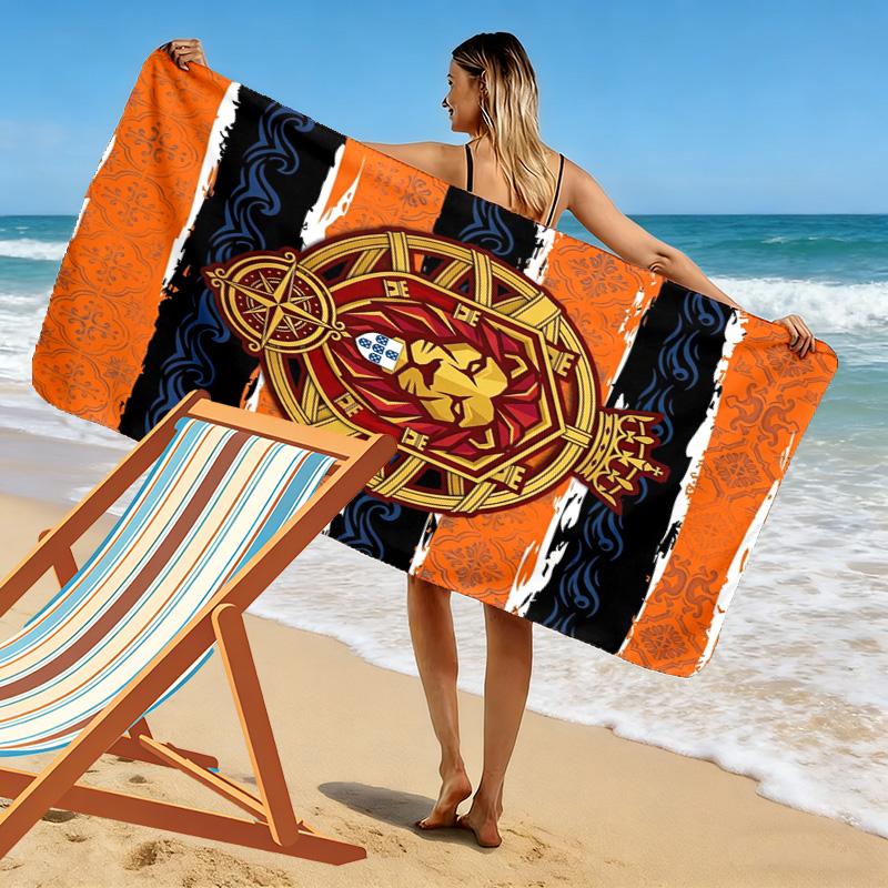 Portuguese Heritage Pride Beach Towel Portable for Travel Beach Towel for Vacation Photos Absorbent Bath Towel Seaside Quick-drying Swim Towel