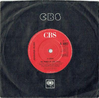 7palcová deska JENNIFER RUSH - Síla lásky (Remix) A5003 CBS 1985 UK Pop Použité