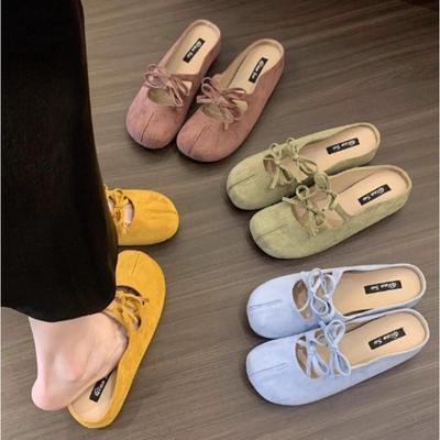 Fashion New Style Fashion Close Toe Mule Shoes Women Slippers Flats Slides Outdoor Flip Flops Elegant Silk  Ladies Shoes Casual Loafers