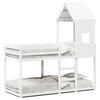 Bunk Bed with Canopy White 80x200 Cm Solid Pine Wood