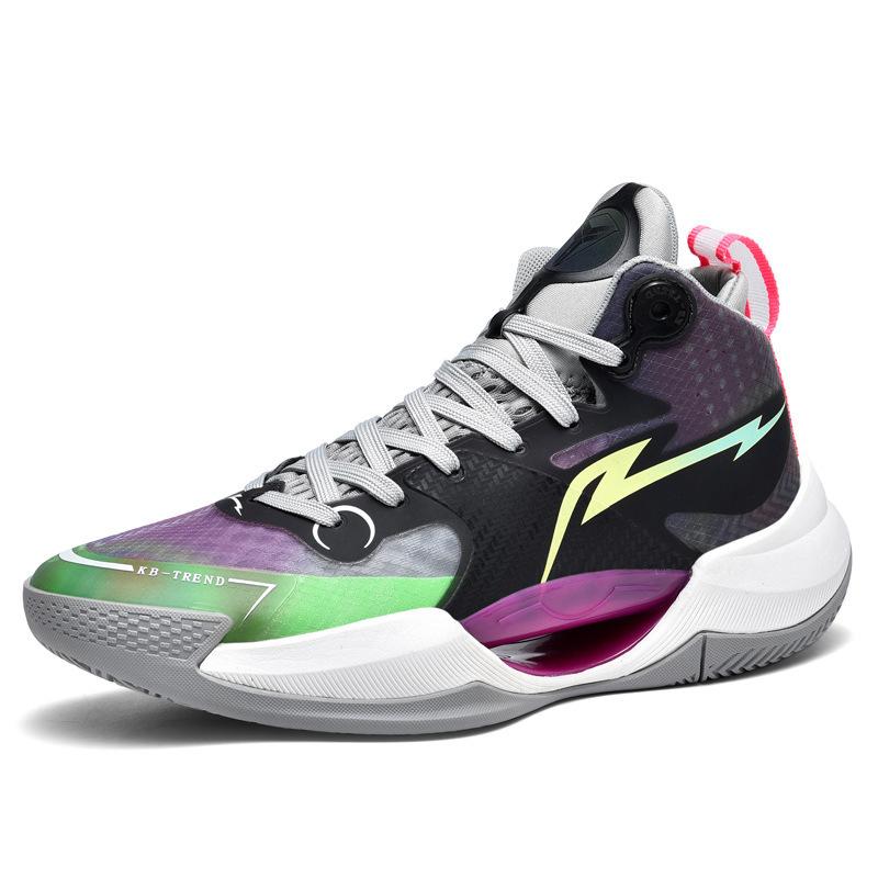 Męskie i damskie świecące buty do koszykówki, modne buty bojowe gwiazd, wiosenno-jesienne buty treningowe z siateczki z wysoką cholewką, lekkie buty sportowe