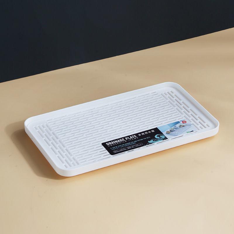Thickened Plastic Draining Tray Double Deck Fruit Plate Outdoor Tea Tray Kitchen Tableware Drain Tray Plastic Tray