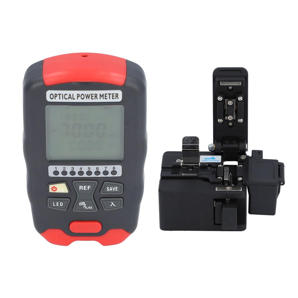 Fiber Optic Tool Kit 30mW VFL ‑70 to +10dBm OPM Fiber Cleaver 3 Hole Stripper FTTH Tool Kit