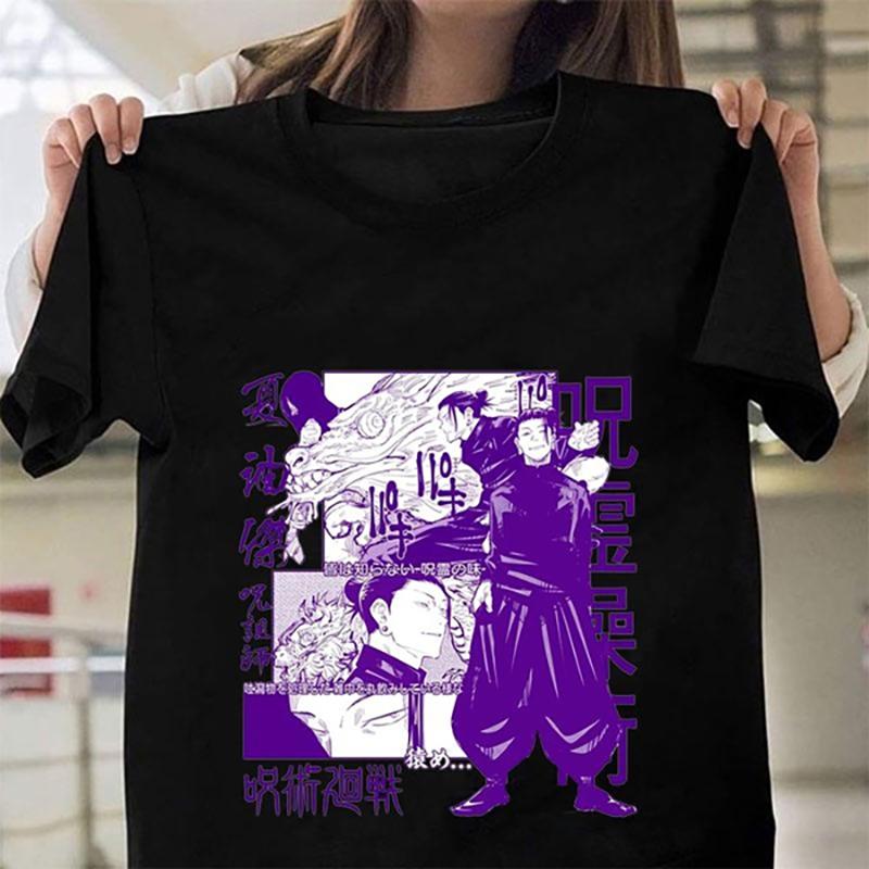 Hot Anime New Cool Geto Suguru Printed T-Shirt Tops Men Women Casual Outdoor Street Round Neck Short Sleeve Shirt Anime T-Shirt