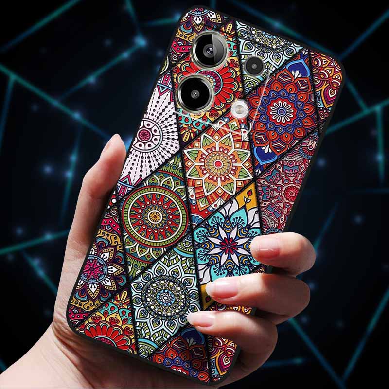 3D Flowers Emboss Fundas For Redmi Note 13 Case Note13Pro 5G Soft Silicone Phone Cases for Redmi Note 13 Pro Plus Back Cover Bag