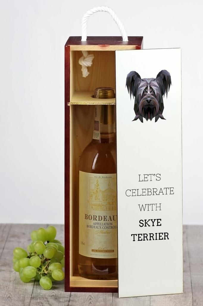 Skye Terrier - Geometryczne Pudełko Ze Zdjęciem I Napisem Na Wino Marki Art-Dog