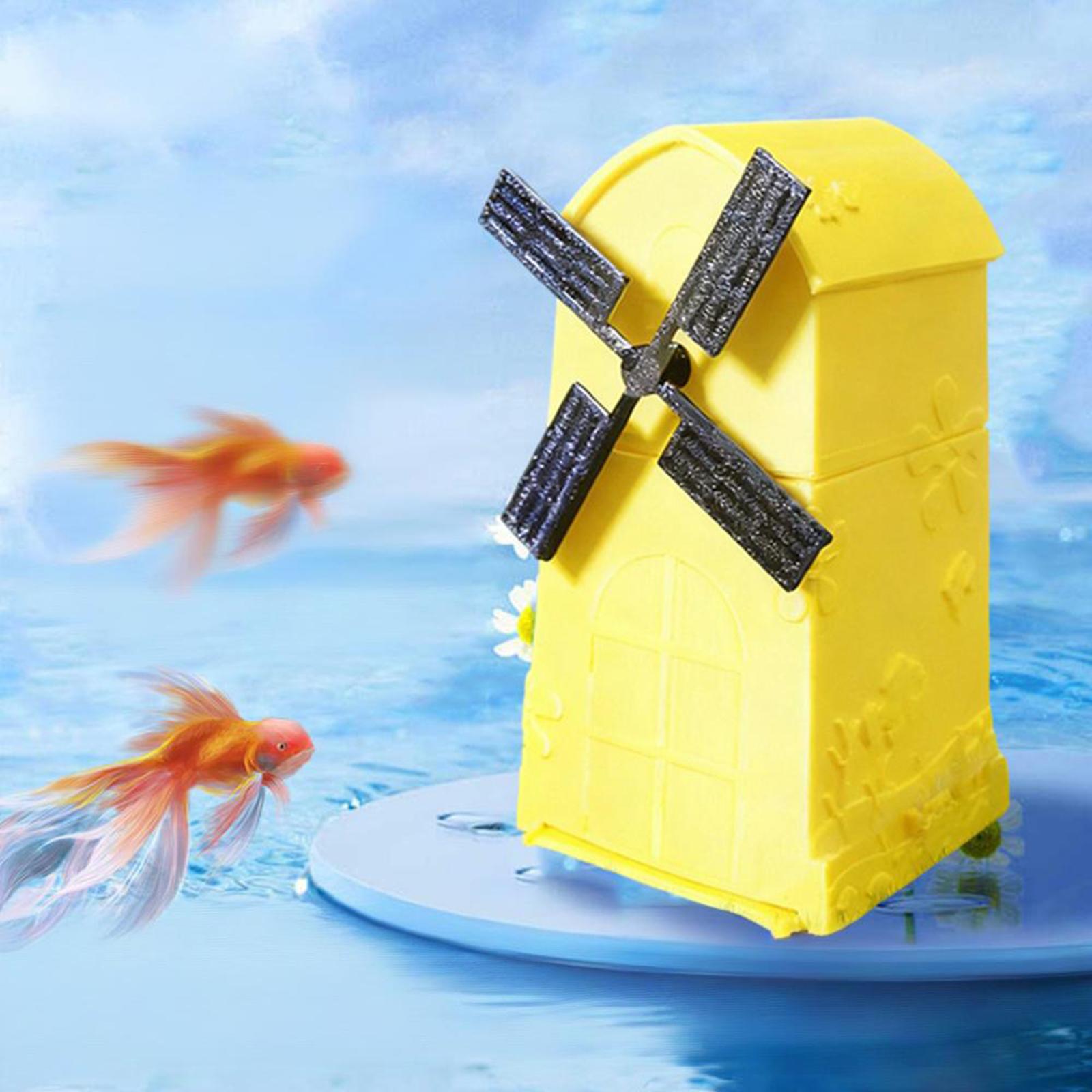 

Fish Tank Filter Bucket Pump Rotating Windmill Design Decorative Efficient Filtration for жёлтый