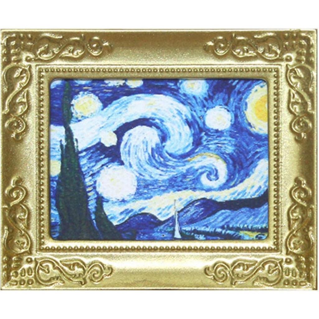 Pictură în miniatură 1/12 Accesorii pentru decorarea casei de păpuși, ramă foto în miniatură antică Poză clasică de perete de mână Decorare perete pentru casă de păpuși Pictură artistică