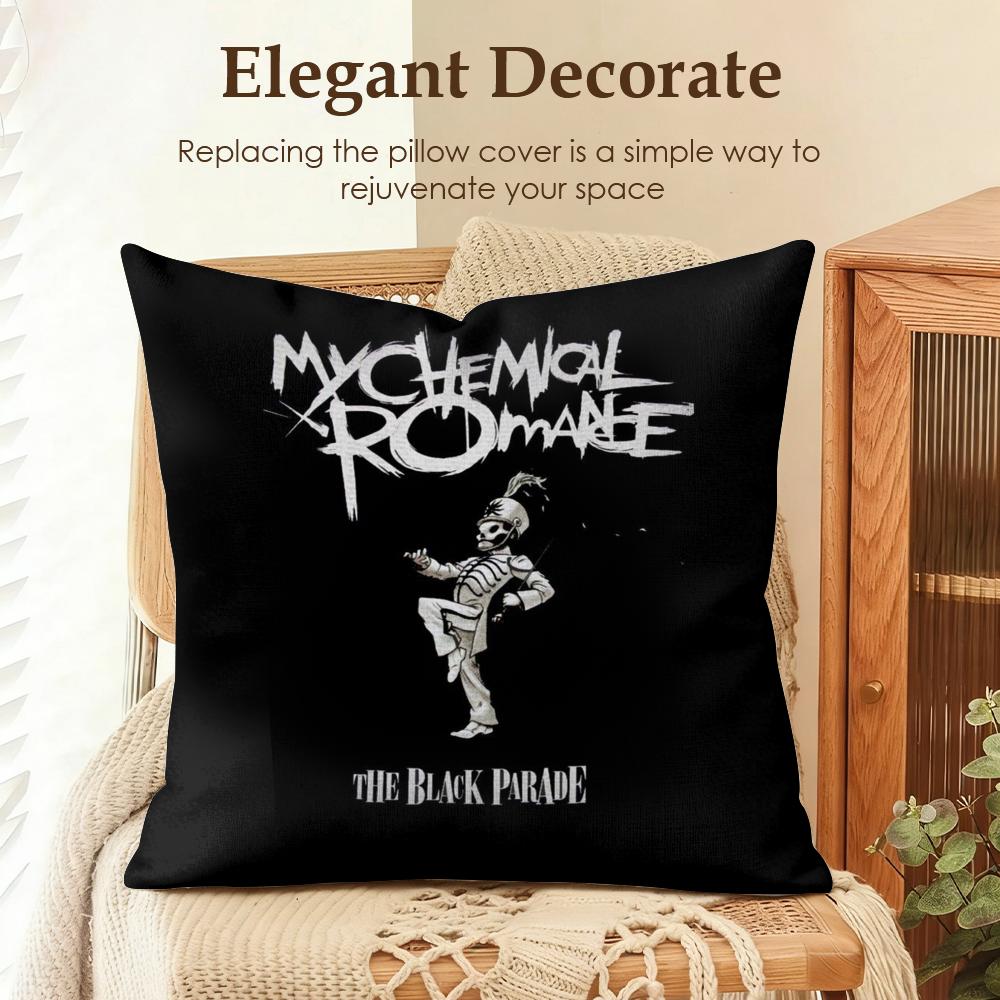 My CChemical RRomance Cushion Cover Natural Linen Organic Fabric DoubleSided Printing Sofa Home Decor Gift Pillow Case