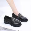 Women's new small leather shoes in spring and autumn, women's muffin soles, lazy people pedal single shoes with one foot