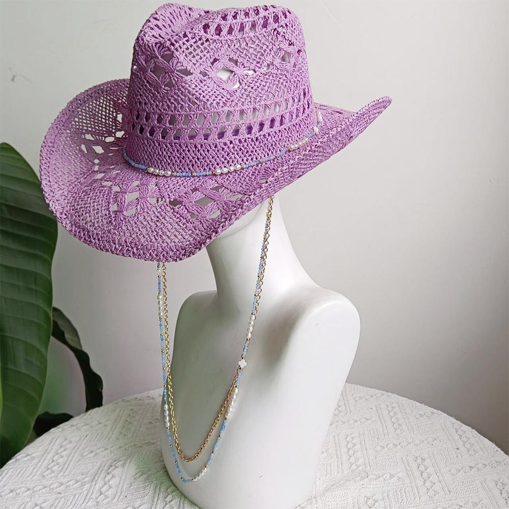 New Straw Cowboy Hat -Ruslan Baginskiy Women Same Chain with Naturalfreshwater Pearls and Blue Crystals | Luisaviaroma Hats2026
