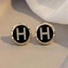 Elegant Gold-Plated Black Zircon Stud Earrings - Niche Design for a Luxurious Fashion Statement