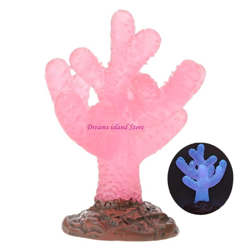 AquaticWater Coral Figurine Fishtanks Glowing Decors Aquariums Sinkable Ornament HX6C