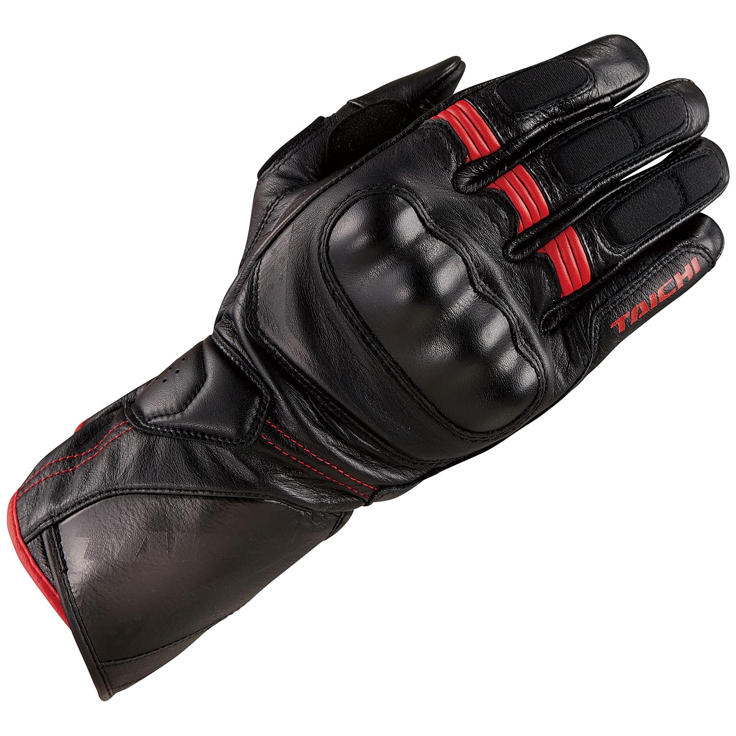 

RS Taichi Corsa Leather Gloves, RST453 Black/Red, All-Season Motorcycle Gloves with Touchscreen Compatible and Built-in Protectors, Size S