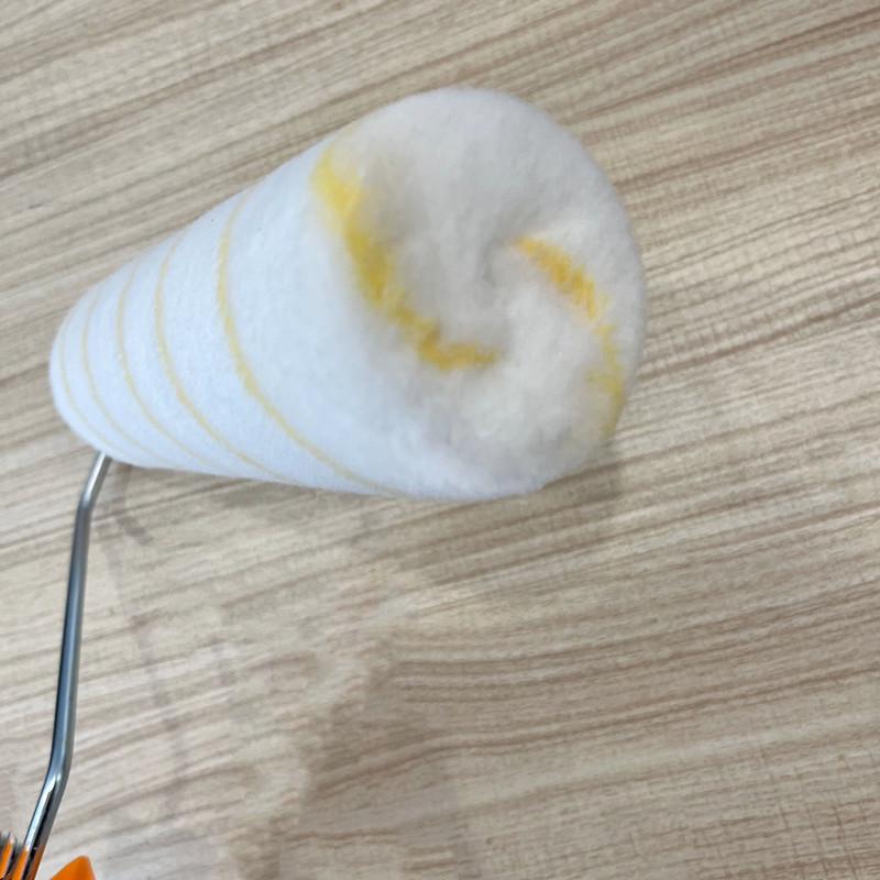 9-inch Yellow Stripe Medium Pile Roller Brush for Latex Wall Paint
