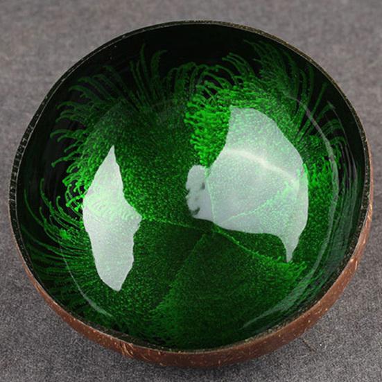 Splash Ink Coconut Shell Candy Storage Bowl Container Desk Ornament Home Decor