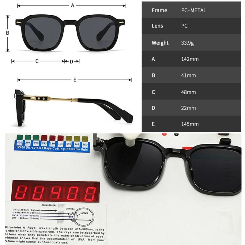  Fashion Square Men Sunglasses Retro Gradient Green Shades UV400 Rivets Women Sun Glasses