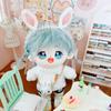 Niannyyhouse 20cm Doll Clothes - Cotton Doll Clothes - Headband + Sweater + Shorts + Packet - 4-Piece Set - Bunny Ear Headband, Carrot Sweater, Denim