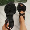Women Anti-slip Trendy Sandals New Summer Lightweight Platform Sandals Beach Casual Outdoor Bow Tie Flat Shoes Women