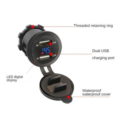 Yeni Araba Çakmağı 4.2A Araba Şarj Cihazı Çift USB Soketi Güç Fişi 12V 24V LED Voltmetre Moto Otomatik Ayırıcı Adaptörü