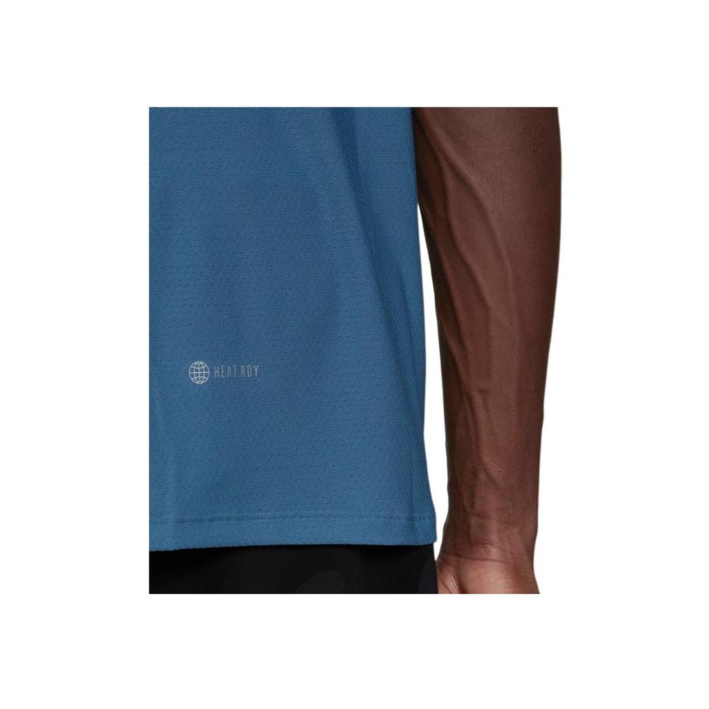 Adidas Stripe Logo Training Crew Neck Short Sleeve T-Shirt Men Tops Navy-Blue HU0112