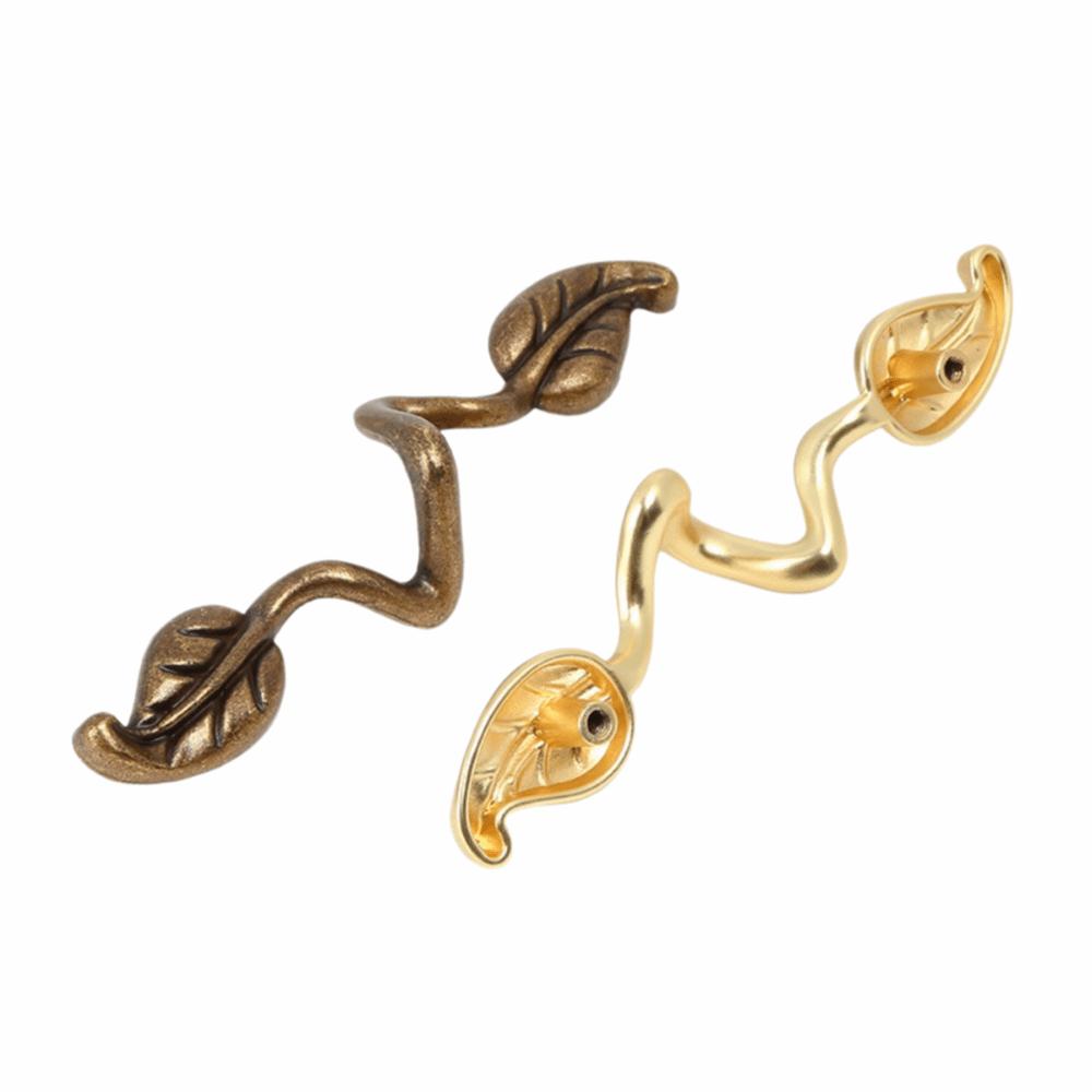 Zink Zink Zinklegierung Vintage Griffe Lochabstand Möbelbeschläge Europäischer Stil Blattform Griffe Kommode