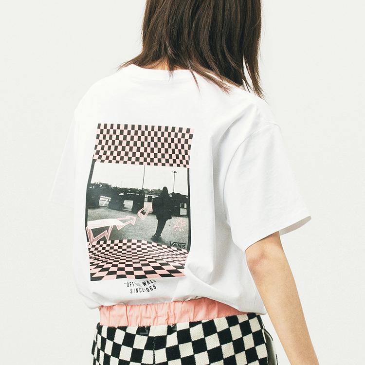 Vans Letter Print American Vintage Crew Neck Short Sleeve T-Shirt Women T-Shirts White VN0A5F1TWHT
