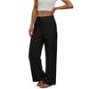 Damen locker weite Hose, lässige lockere Baumwoll-Leinenhose mit Taschen