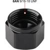 6AN Female Flare Cap Port Plug Block Off Fitting Adapter with Internal O-ring Aluminum Black