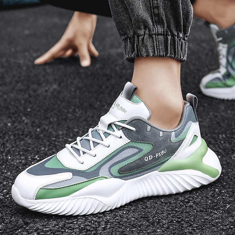 Fashion Men Shoes High Quality Sneakers Non-Slip Running Shoes Pu Leather Casual Shoes Breathable Fitness Training Shoes Summer