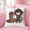 Zhongli GGenshin Impact Pillow Cases for Bedroom Living Room Sofa Home Decor Polyester Cushion Cover with Zipper