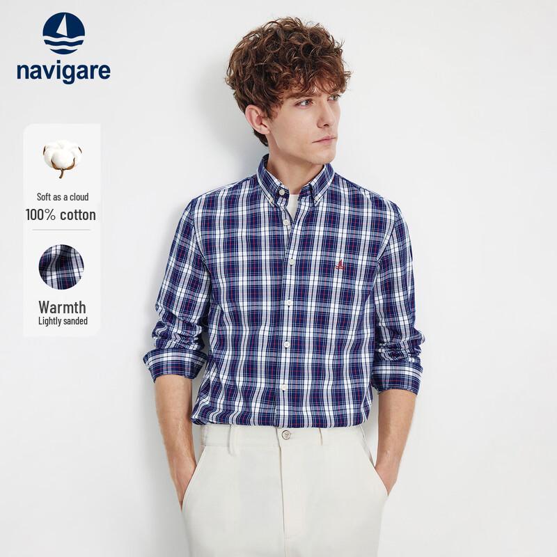 Men s Brushed Plaid Long-Sleeve Shirt XXL