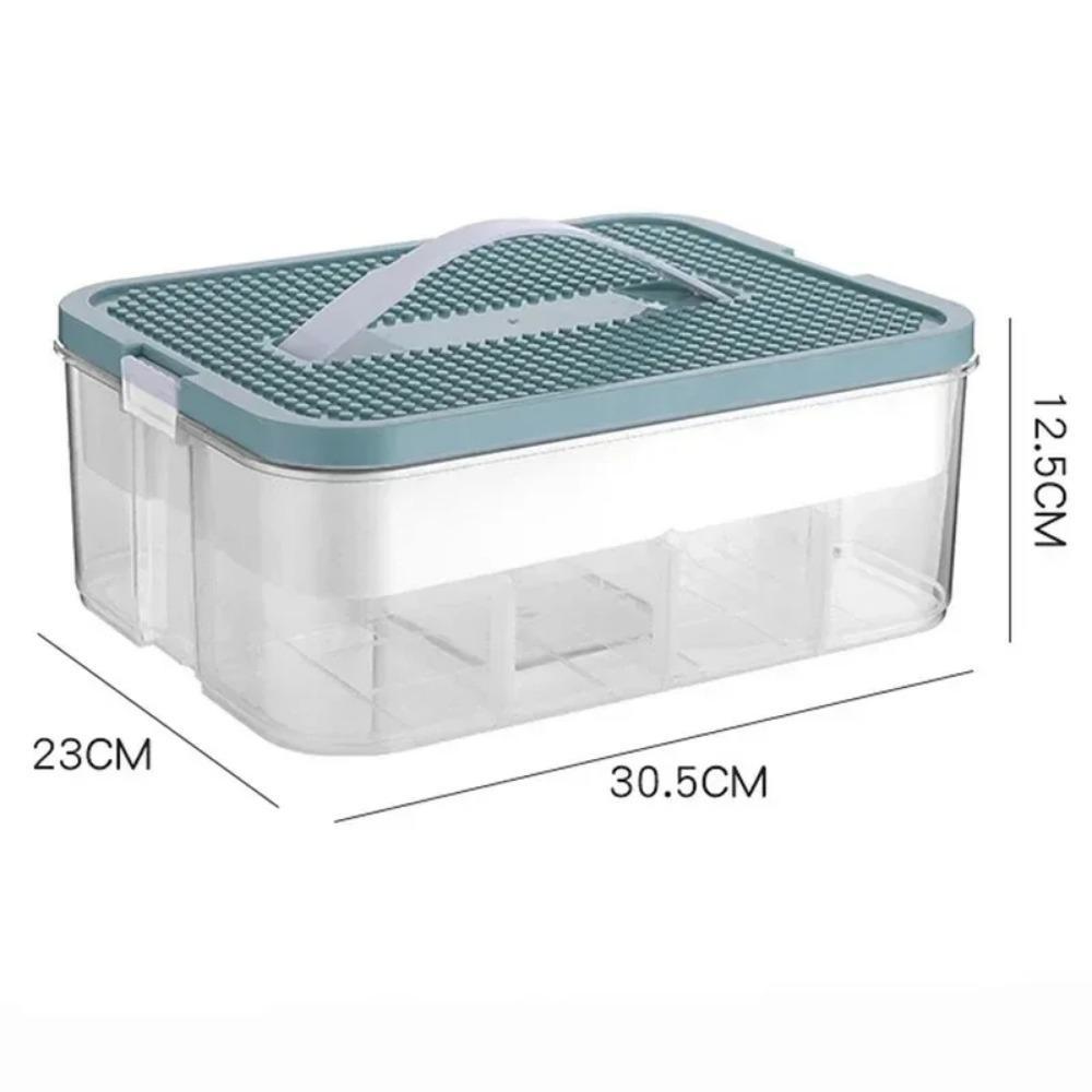 1pc Children's Block Organiser, Large Capacity Parts Organiser with Mountable Block Carrying Lid
