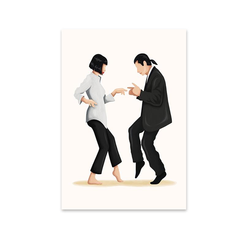Classic Movie Poster Canvas Painting Abstract Minimalist Dancing Posters and Prints Wall Art Pictures for Living Room Home Decor